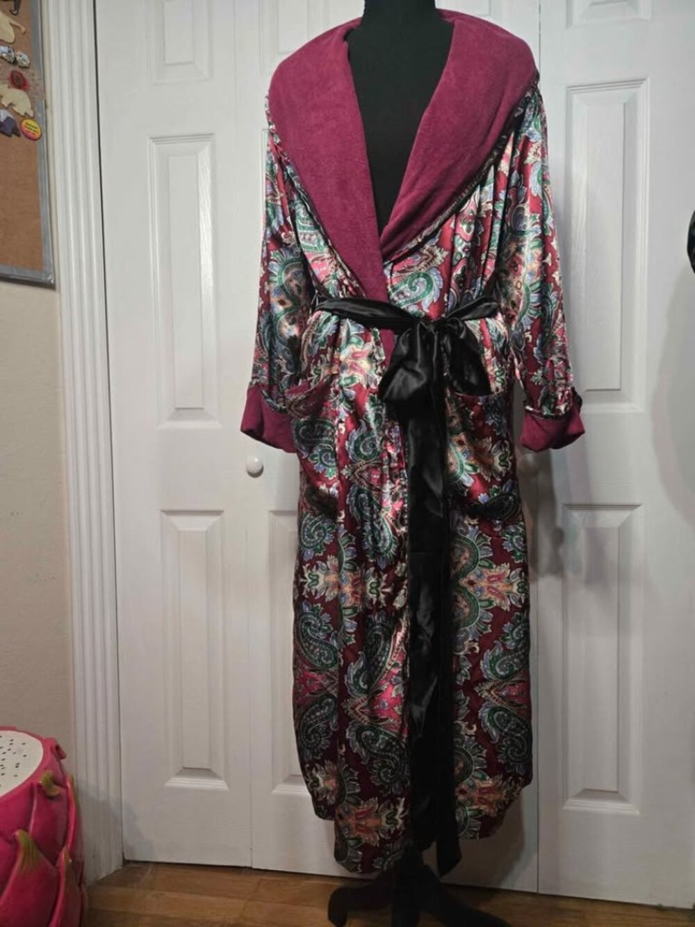 XS Vintage Victoria's Secret Robe Smoking Jacket Paisley Boho Witchy Whimsigoth